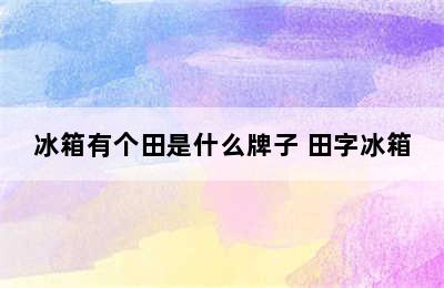 冰箱有个田是什么牌子 田字冰箱